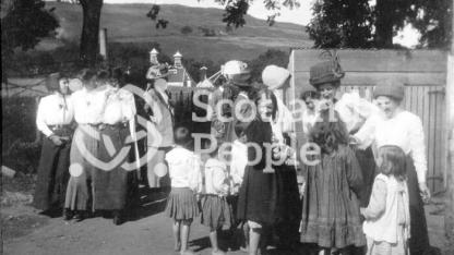 Tourists visiting Carbost, Isle of Skye