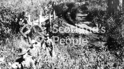 British soldiers proceeding through the jungle, 1944