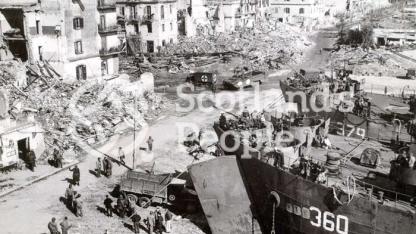 Tank landing ships in Anzio harbour, 1944