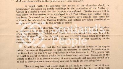 Letter about Daylight Saving Scheme, 1916