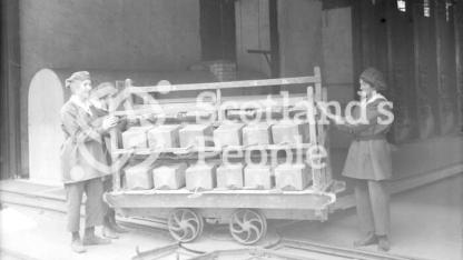 Transporting sulphur, HM Factory Gretna, 1918
