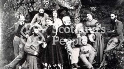 Family outing in Glen Creran in rain, 1866