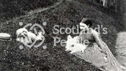 Young lady with terriers, Invercreran, 1866