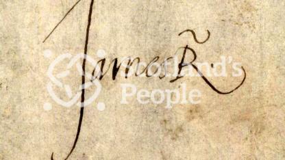 Autograph of King James VI, 1570s