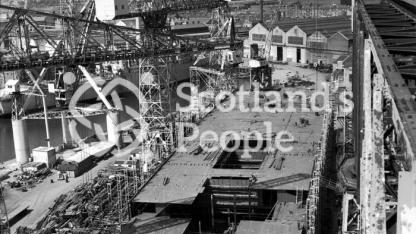 RMS Queen Elizabeth 2 under construction, 1966