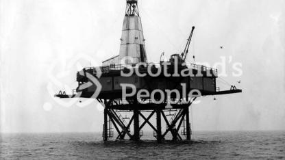 Sea boring tower in the Forth, 1955