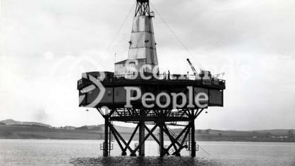 Sea boring tower in the Forth, 1955