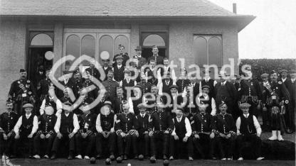 Soldiers and civilians at bowling club, c 1910