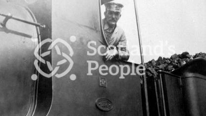 North British Railway locomotive and driver, c 1910