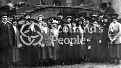 Women and tank, c 1918