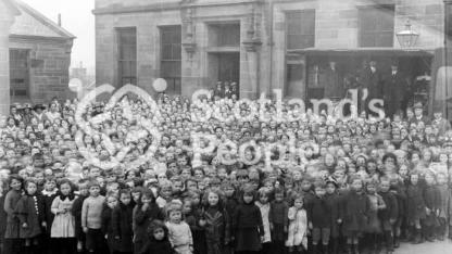 Crowd of children, c 1918
