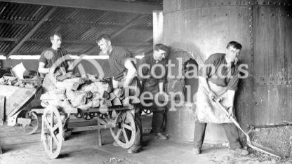 Loading furnace at Carron Works, 20th century