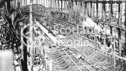 HMS Terrible, view of the keel under construction, 1894