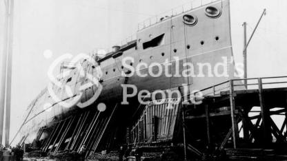 HMS Jupiter, view of the starboard-side under construction, 1894