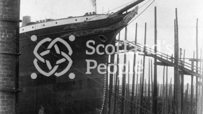 The bow of the SS Friesland ocean liner, 1889