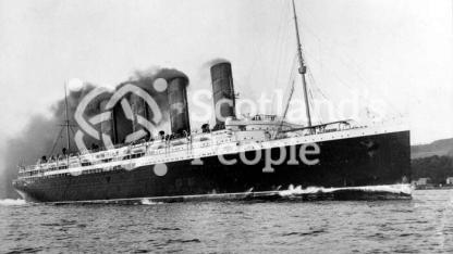 RMS Lusitania on sea trials in the Firth of Clyde, 1907