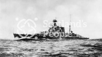 HMS Repulse, Royal Navy Reknown-Class Battlecruiser in sea trials on the Clyde shortly before commissioning, August 1918