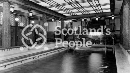 Olympian Pool, \"F\" Deck looking forward, on the Canadian Pacific Line ocean liner the RMS Empress of Britain