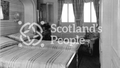 First class stateroom on Canadian Pacific Line ocean liner 'RMS Empress of Britain', 1931