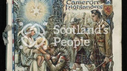Cameron Highlanders Christmas card, 1918