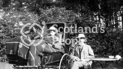 Gentleman in Victorian wheelchair, late 19th century