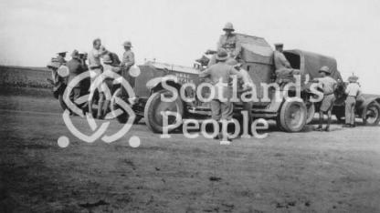 \"Easter Bank Holiday\" party meeting an armoured car reconnaissance section on its way home to Mosul