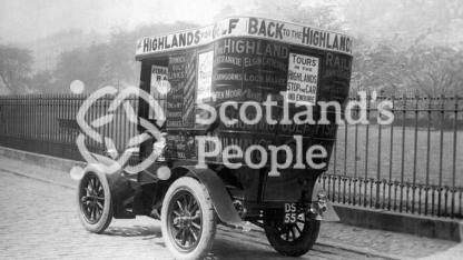 Motor car advertising Highland Railway hotels and tours