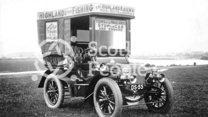 Motor car advertising Highland Railway hotels and tours
