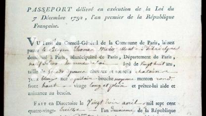 Thomas Muir's passport