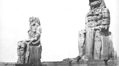 The Colossi of Memnon, at the Theban Necropolis across the Nile from Luxor
