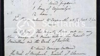 Account of Prince Albert's day of shooting in the Highlands