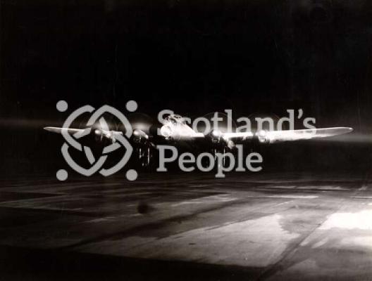 Lancaster bomber at night 1939-1945