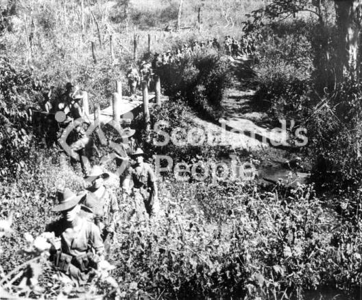 British soldiers proceeding through the jungle, 1944