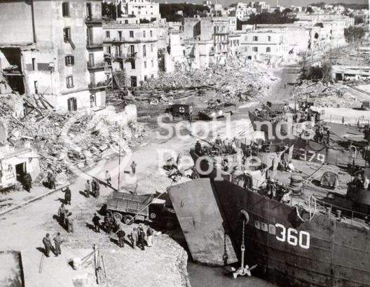 Tank landing ships in Anzio harbour, 1944