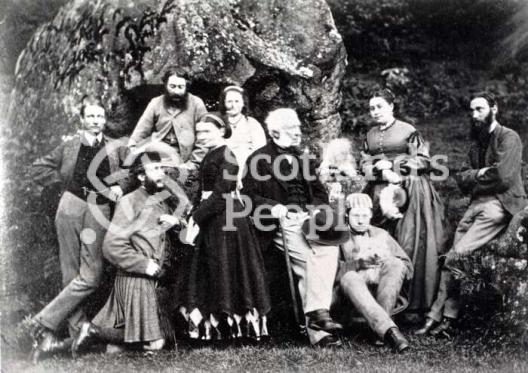 Family outing in Glen Creran in rain, 1866