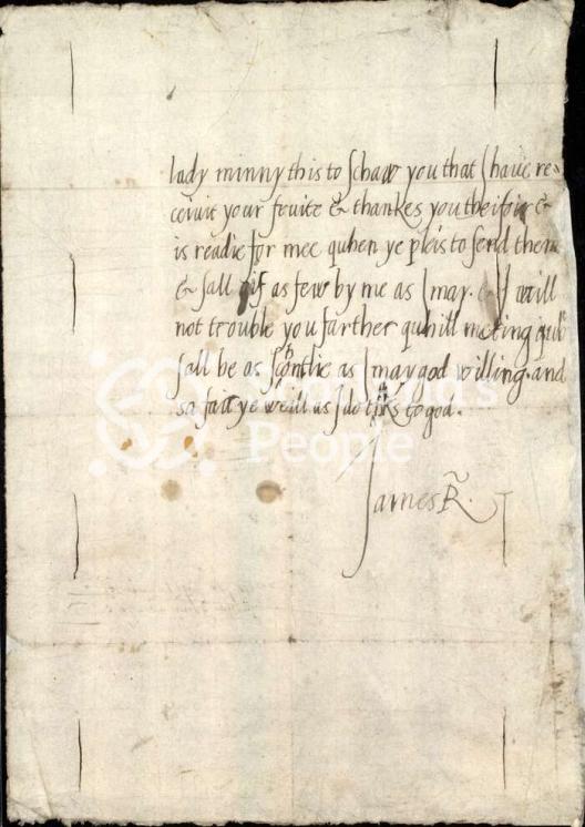 Letter of King James VI, 1570s