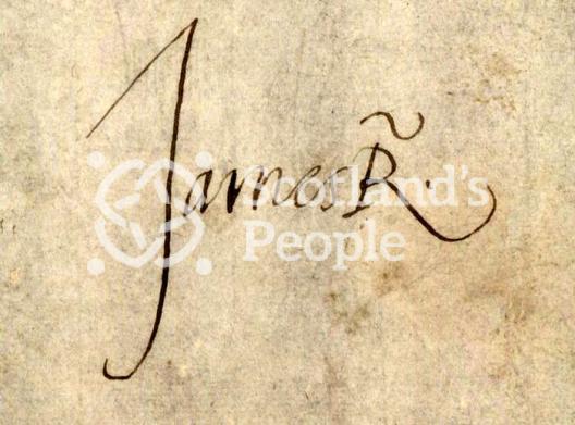 Autograph of King James VI, 1570s