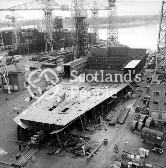 RMS Queen Elizabeth 2 under construction, 1966