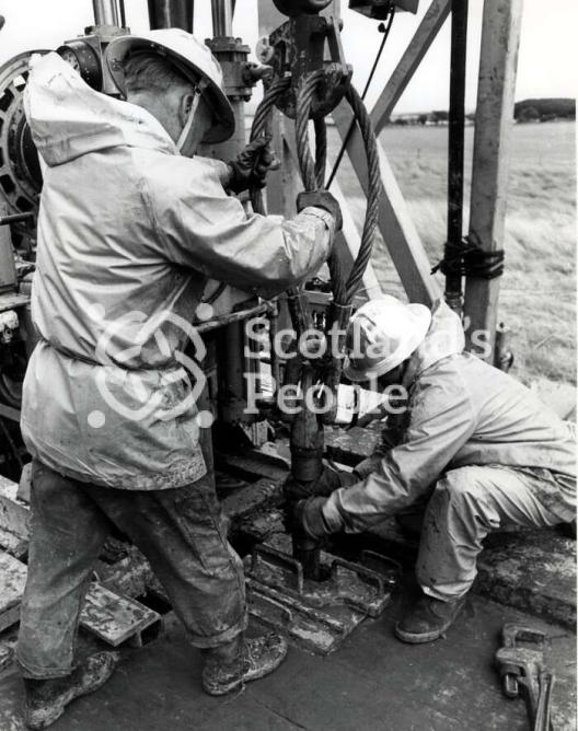 Men on drilling rig, c 1970s