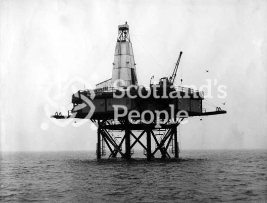 Sea boring tower in the Forth, 1955