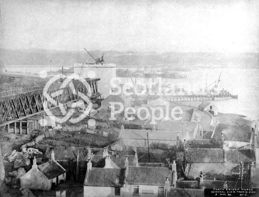 Forth Bridge during construction, 1884