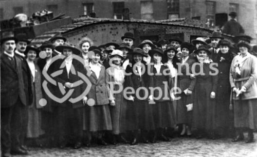 Women and tank, c 1918