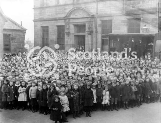 Crowd of children, c 1918