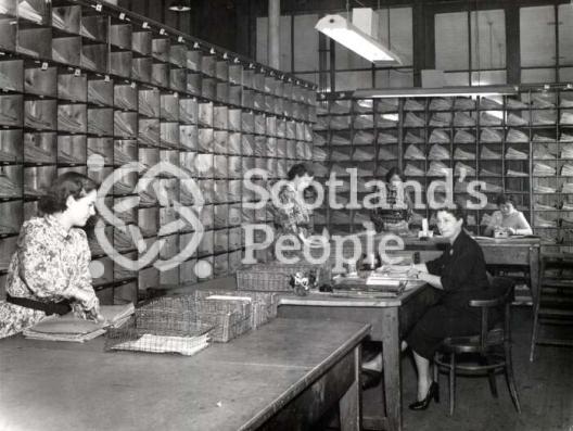Filing room at Carron Company offices, 20th century