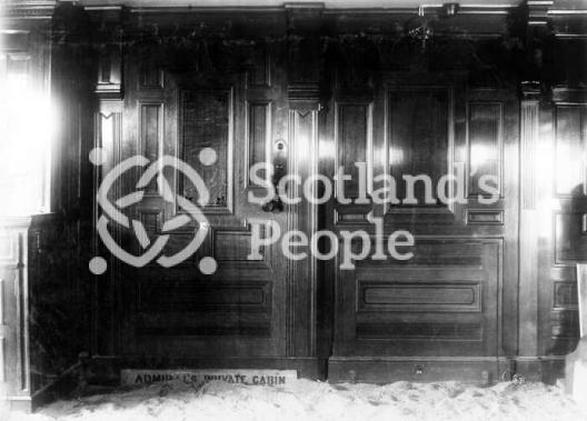 Door of Admiral's private cabin on HMS Ramillies, 1892
