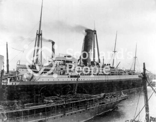 Cunard Line ocean liner RMS Saxonia (1), 1899 port side