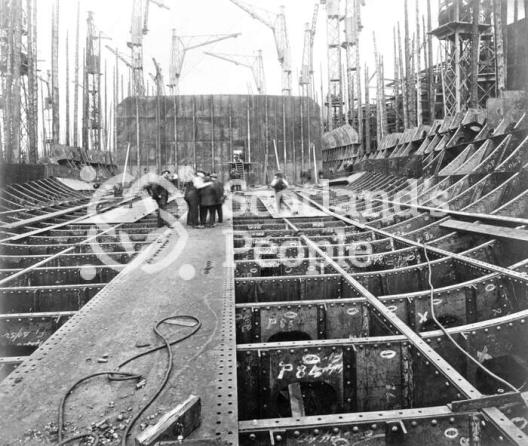 Keel of HMS Repulse, Royal Navy Reknown-Class Battlecruiser under construction, 14th April 1915