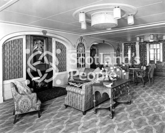 The Drawing and Observation Room on the Promenade Deck of Canadian Pacific Line liner SS Duchess of Bedford, 1928