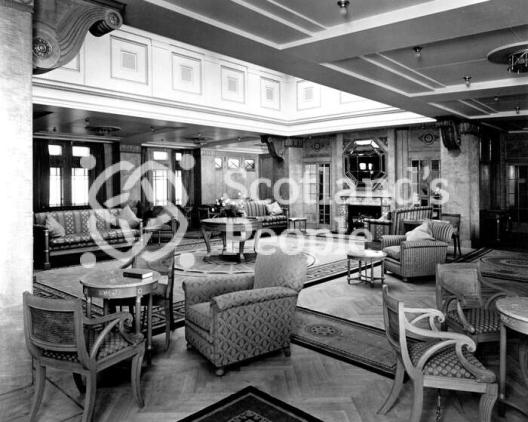 The Cabin lounge on the Promenade Deck of Canadian Pacific Line liner SS Duchess of Bedford, 1928