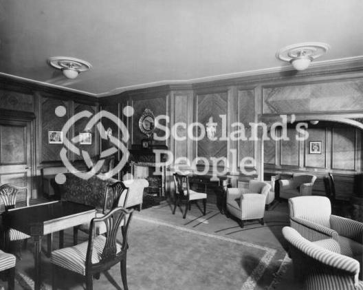 Cabin Drawing Room \"A\" Deck looking forward on the Canadian Pacific Line liners SS Montcalm & SS Montclare